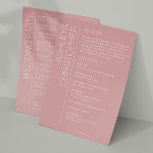 Modern minimalistisch Roos huwelijk Programma