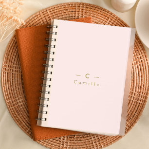 Modern Minimalistisch Rose Initiaal Notitieboek