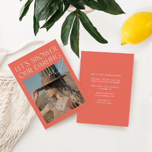 Modern minimalistisch roze fotodigitaal Vrijgezell Kaart