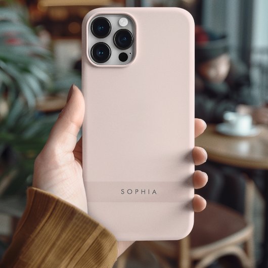 Modern minimalistisch roze gepersonaliseerd Case-Mate iPhone case