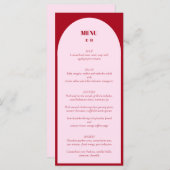 Modern minimalistisch roze rondtrekmenu menu (Voorkant / Achterkant)