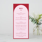 Modern minimalistisch roze rondtrekmenu menu (Staand voorkant)
