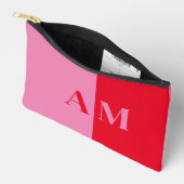 Modern minimalistisch roze rood Initiaal monogram Etui (Open)