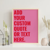 Modern Minimalistisch Roze Vet Aangepast Citaat Poster