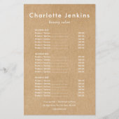Modern Minimalistisch Rustiek Kraft Salon Service Flyer (Voorkant)