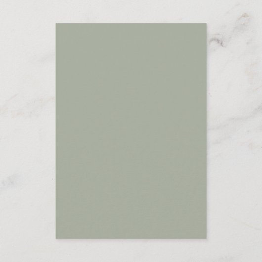 Modern minimalistisch Sage Green Wedding Informatiekaartje (Achterkant)