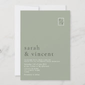 Modern minimalistisch Sage Green Wedding Kaart (Voorkant)