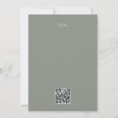 Modern Minimalistisch Sage Groen Bruiloft Monogram Save The Date (Achterkant)