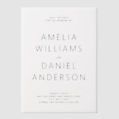 Modern minimalistisch Save the Date Vellum Uitnodigingen (Voorkant)