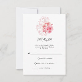 Modern minimalistisch schrift | Blush Pink RSVP-ka RSVP Kaartje