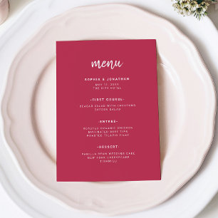 Modern Minimalistisch Schrift Magenta Rood Huwel Menu