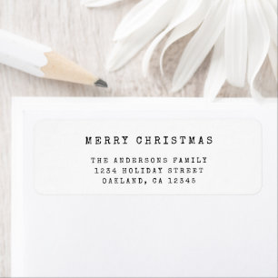 Modern Minimalistisch Schrijfmachine Prettig Kerst Etiket