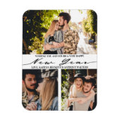 Modern minimalistisch script 3 Photo Collage nieuw Magneet (Verticaal)