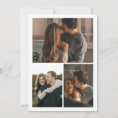 Modern minimalistisch script 4 foto Verloving Save The Date (Achterkant)