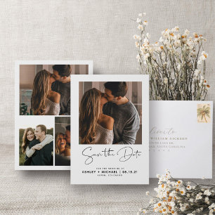 Modern minimalistisch script 4 foto Verloving Save The Date