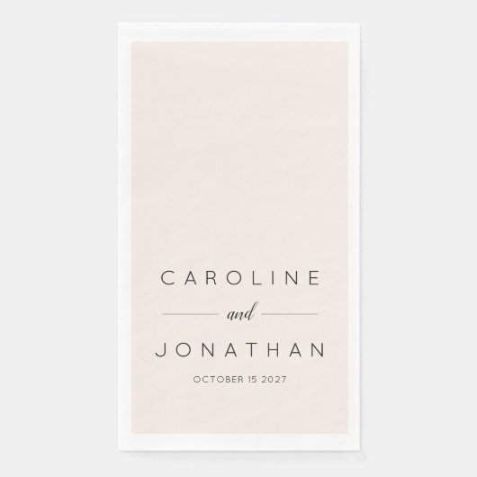 Modern minimalistisch script aangepaste bruiloft servet (Voorkant)