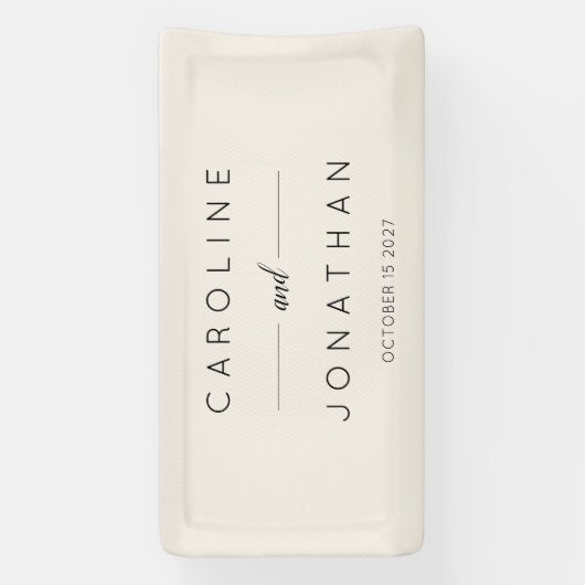 Modern minimalistisch script aangepaste bruiloft spandoek (Verticaal)