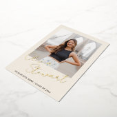 Modern minimalistisch script Afstuderen foto goud Folie Feestdagenkaart (Gedraaid)