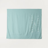 Modern Minimalistisch Script Aqua Aangepaste Trouw Wandkleed (Voorkant (horizontaal))