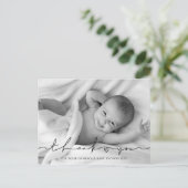 Modern minimalistisch script Baby shower bedankt u Briefkaart (Staand voorkant)