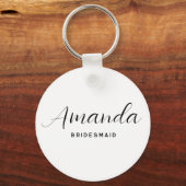 Modern minimalistisch script Bachelorette Bridesma Sleutelhanger (Voorkant)