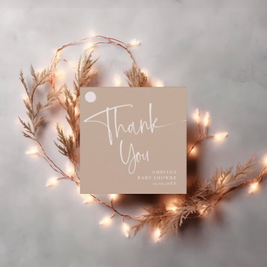 Modern minimalistisch script bedankt bedankjes labels