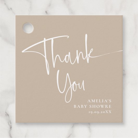 Modern minimalistisch script bedankt bedankjes labels (Voorkant)