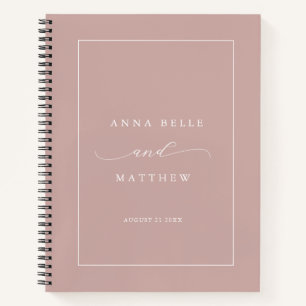 Modern minimalistisch script Blush Pink Wedding Notitieboek
