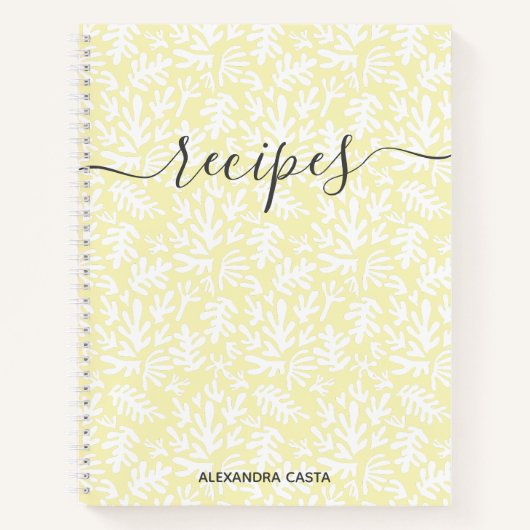 Modern minimalistisch script botanisch aangepaste  notitieboek (Voorkant)