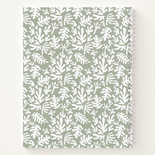 Modern minimalistisch script botanisch aangepaste notitieboek (Achterkant)