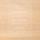 Modern minimalistisch script bruiloft acryl uitnodigingen (Voorkant)