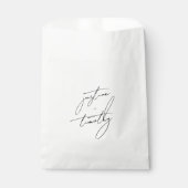 Modern minimalistisch script bruiloft bedankzakje (Voorkant)