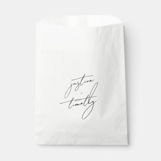 Modern minimalistisch script bruiloft bedankzakje (Voorkant)