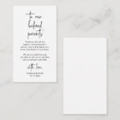 Modern minimalistisch script, bruiloft Dank je wel Informatiekaartje (Voorkant / Achterkant)