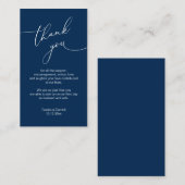Modern minimalistisch script, bruiloft Dank je wel Informatiekaartje (Voorkant / Achterkant)