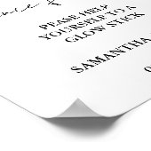 Modern Minimalistisch Script Bruiloft Glow stick S Poster (Hoek)