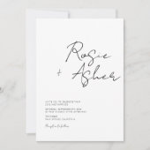 Modern minimalistisch script bruiloft kaart (Voorkant)