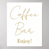 Modern minimalistisch script bruiloft koffie bar t poster (Voorkant)