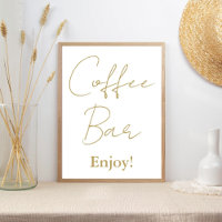 Modern minimalistisch script bruiloft koffie bar t