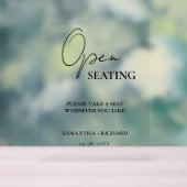 Modern minimalistisch script bruiloft open zitbord acryl bord (Neutraal)