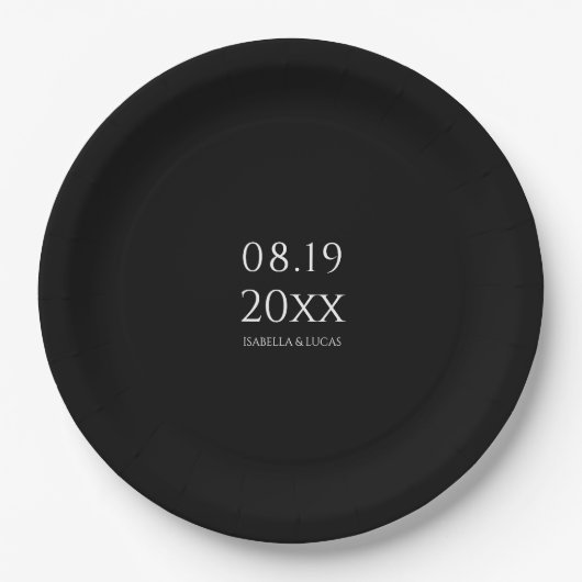 Modern minimalistisch script bruiloft papieren bordje (Voorkant)