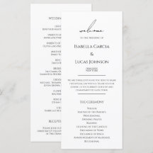 Modern minimalistisch script bruiloft programma