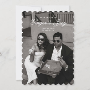 Modern Minimalistisch Script Bruiloft Sla de datum Kaart