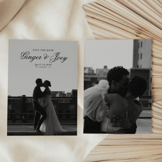 Modern Minimalistisch Script Bruiloft Sla de datum Kaart