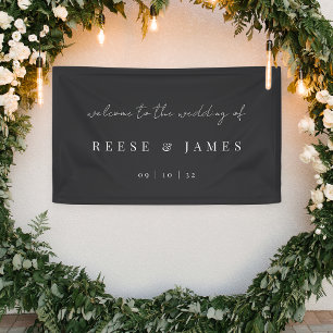 Modern minimalistisch script bruiloft Welkom Spandoek