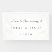 Modern minimalistisch script bruiloft Welkom Spandoek (Horizontaal)