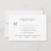 Modern minimalistisch script chic Gold Wedding RSV RSVP Kaartje (Achterkant)