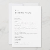 Modern minimalistisch script chic Wedding Program (Achterkant)