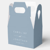 Modern Minimalistisch Script Custom Wedding Dusty  Bedankdoosjes (Geopend)