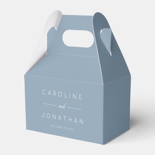 Modern Minimalistisch Script Custom Wedding Dusty Bedankdoosjes (Voorkant Zijde)